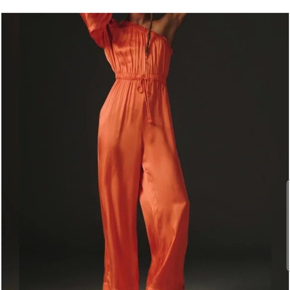 Farm Rio One Shoulder Jumpsuit In Orange XL - Picture 9 of 9